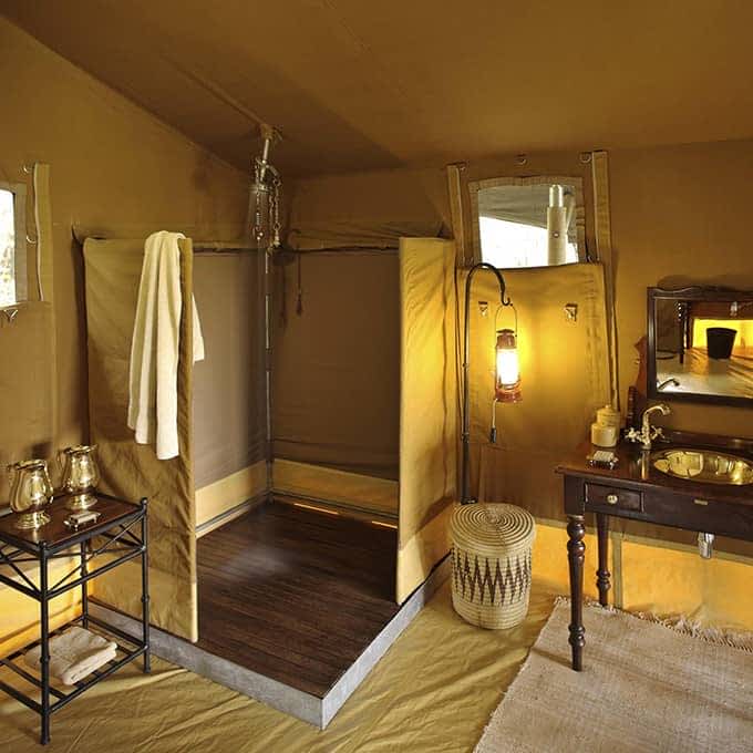 Bathroom at Elephant Pepper Camp in the Mara North Conservancy