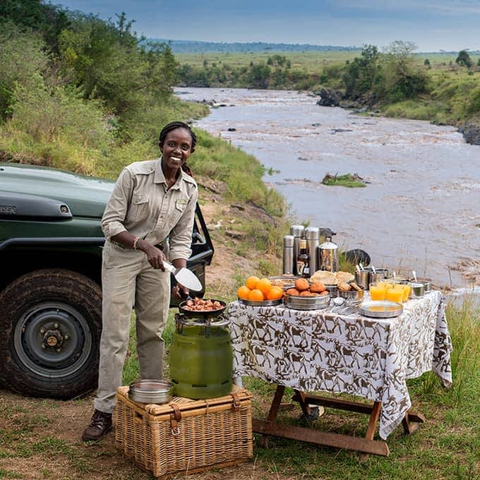 Bush breakfast in Kenya's Mara Triangle