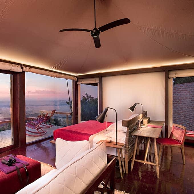 Comfortable luxury tented lodge accommodation at Angama Mara