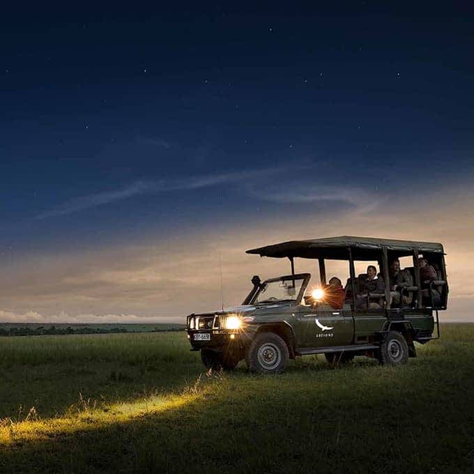 Masai Mara safari night drive in Mara Triangle