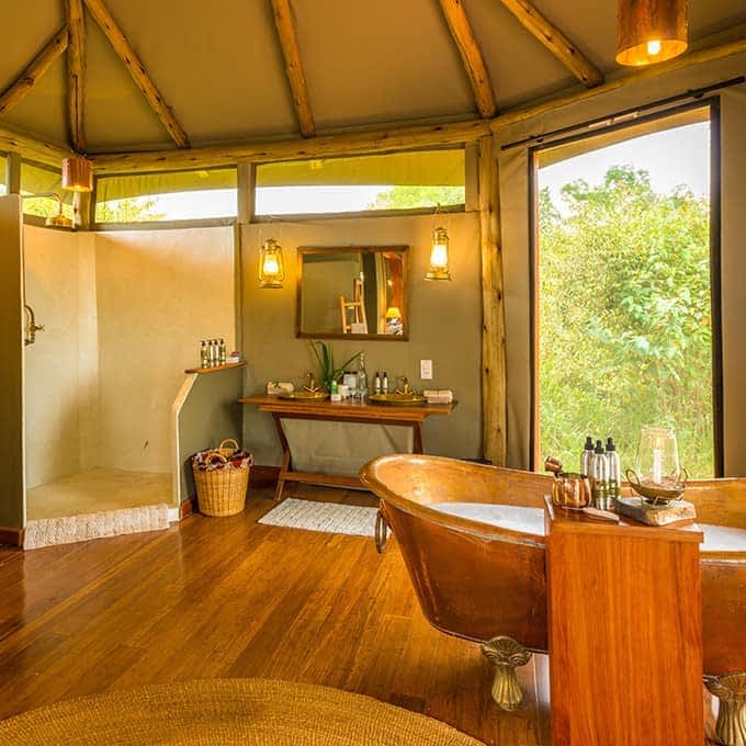 Bathroom in your luxury tented safari suite at Sala's Camp