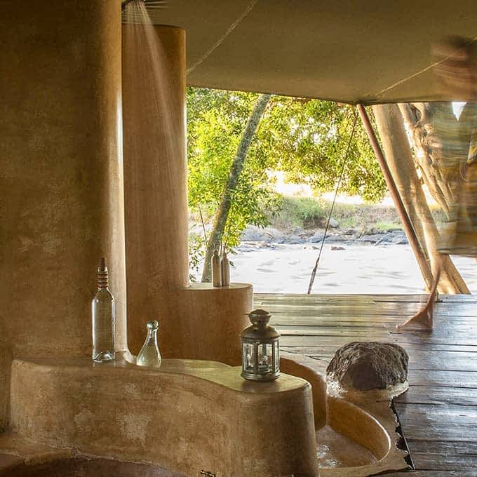 Bathroom with a view at Ngare Serian in Masai Mara
