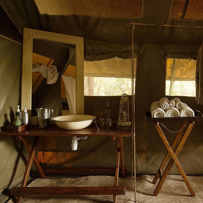 Bathroom at Nkorombo Mobile Camp in the Masai Mara