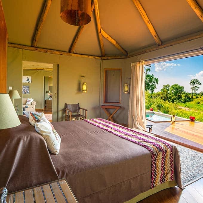 Bedroom with a view at Sala's Camp in the Masai Mara