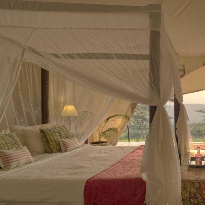 Luxury tented lodge accommodation at Cottar's 1920s Camp in Masai Mara