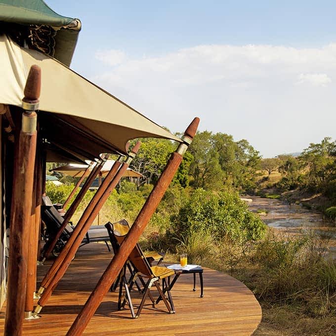 Views over the Sand River in Masai Mara from Elewana Sand River Camp