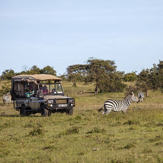 Safari game drive in Ol Kinyei, Kenya