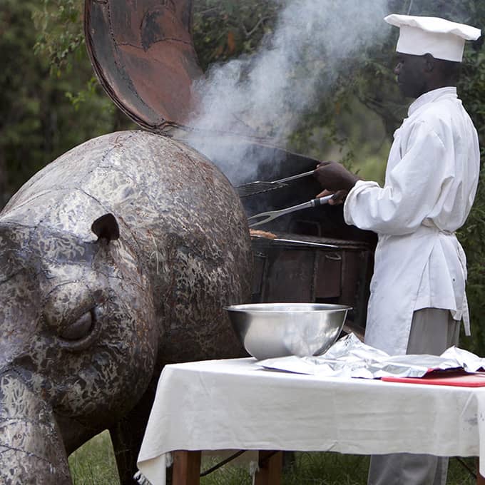 The hippo bbq at Nkorombo Camp in the Masai Mara