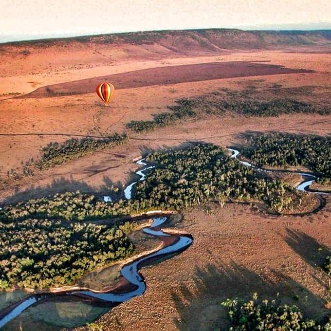 Hot air balloon flight in Kenya