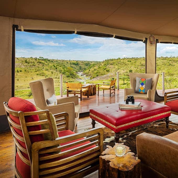 The lounge tent at Mahali Mzuri