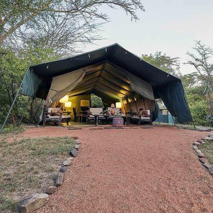 The lounge tent at Porini Mara Camp