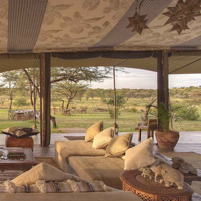 The lounge tent at Richard's River Camp in the Masai Marae