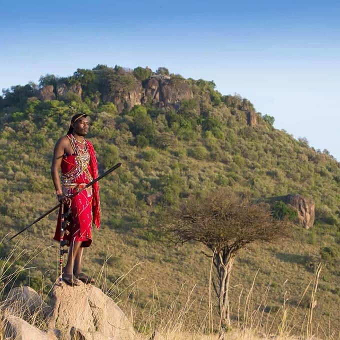 A Maasai warrior in the Masai Mara, Kenya