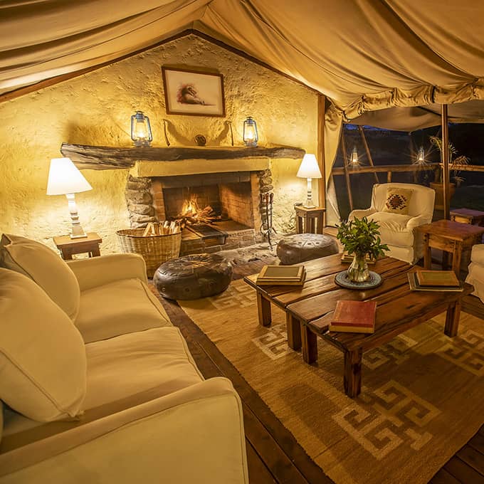 The lounge area at Offbeat Mara in Mara North Conservancy