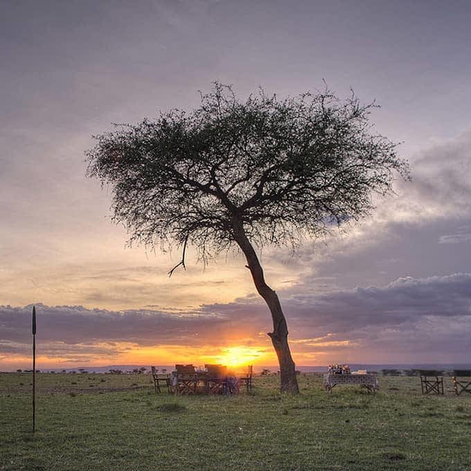 Sundowner on the plains of Mara North