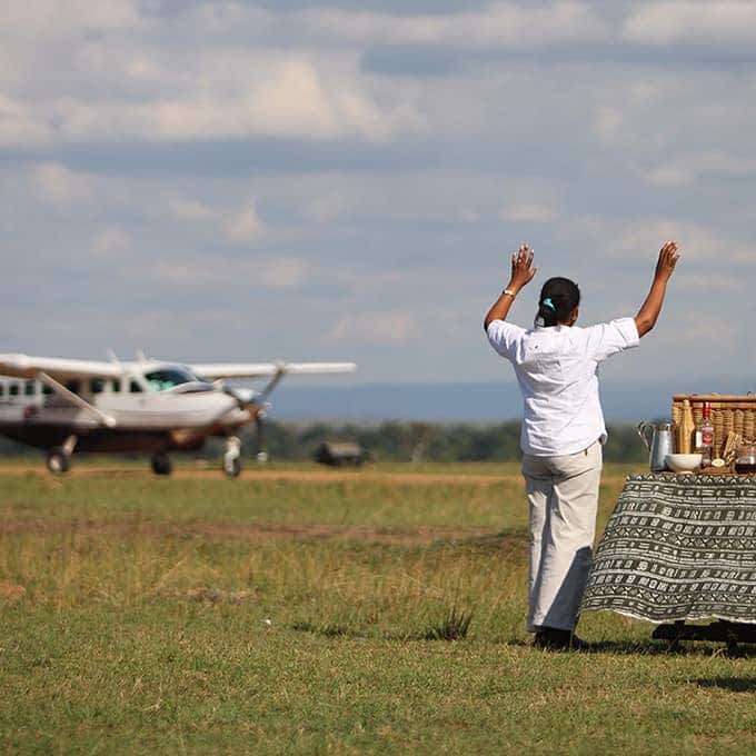 Arrival at the Mara Triangle airstrip