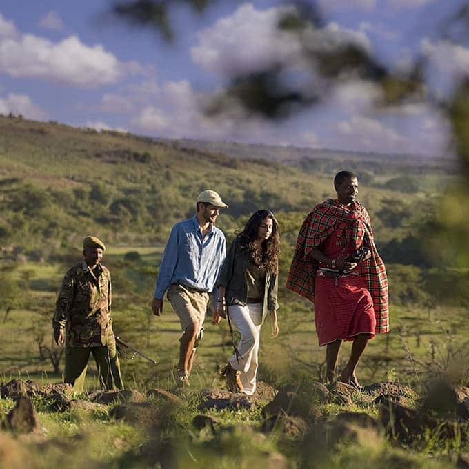 Masai Mara walking safari in Mara North Conservancy