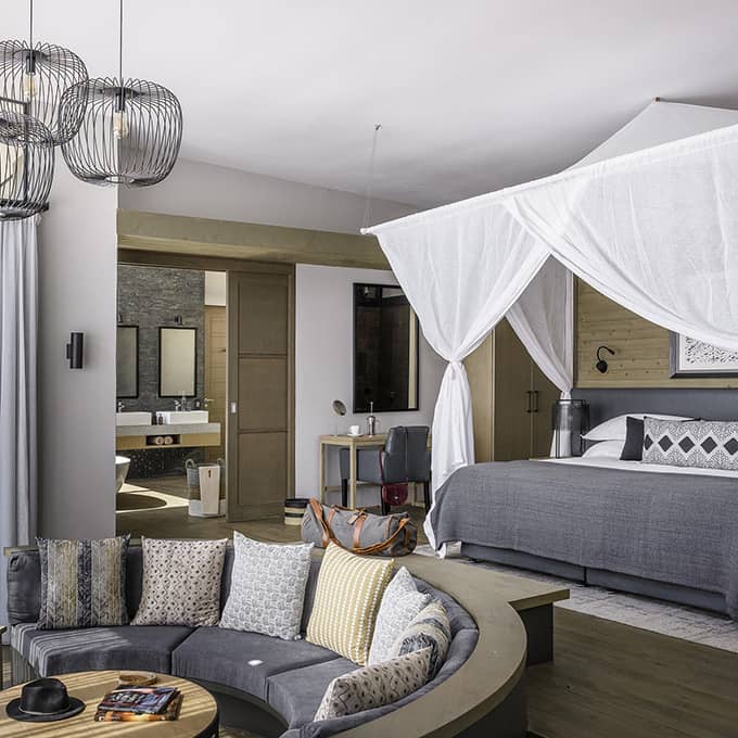 Lavish luxury suite at Olonana Camp