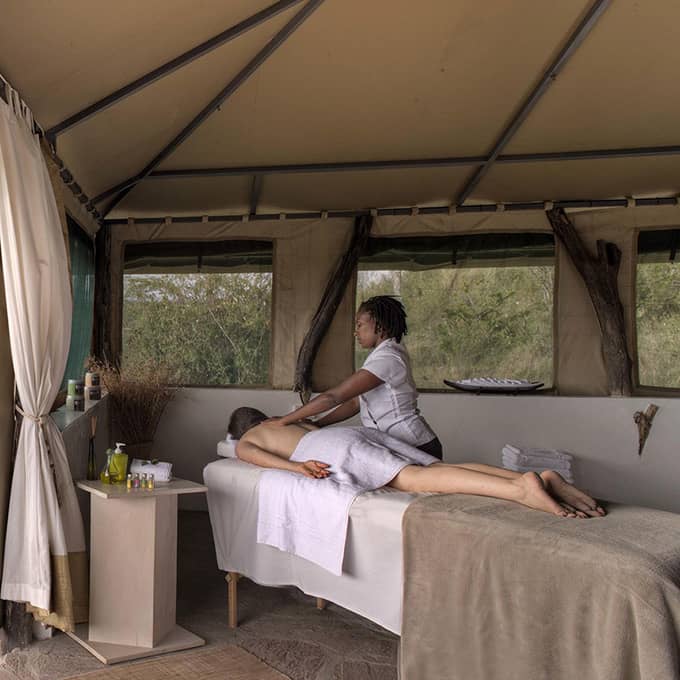 Enjoy a spa treatment when staying at Kicheche Valley Camp in Naboisho