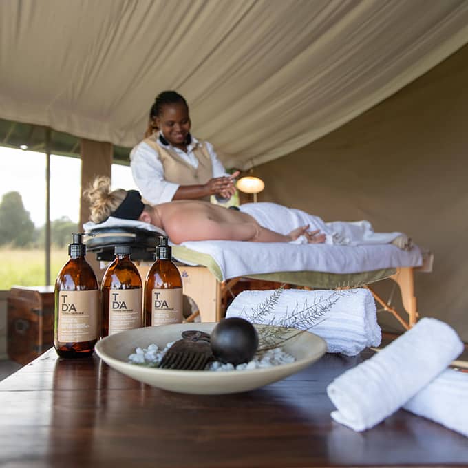 Enjoy a massage or spa treatment when staying at Governors Camp in Kenya