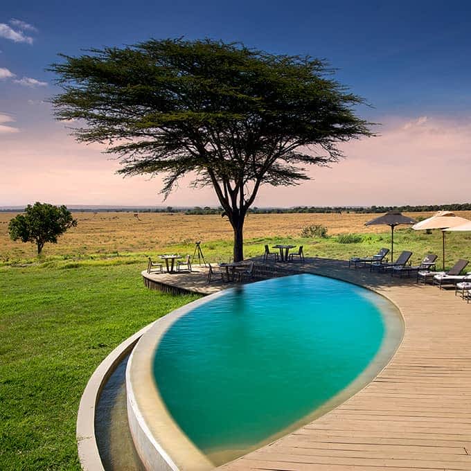 Cooling off with a view - swimming pool at andBeyond Bateleur Camp in Masai Mara