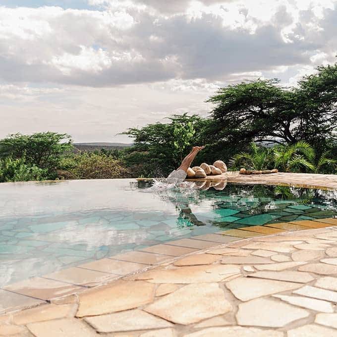 The swimming pool at Cottar's 1920s Camp in the Masai Mara