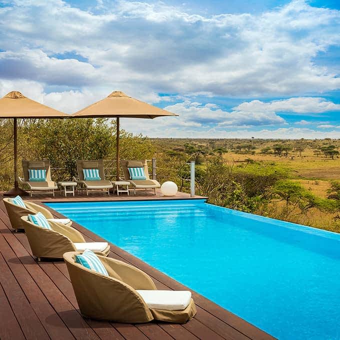 Swimming pool at Mahali Mzuri, part of the Virgin Limited portfolio