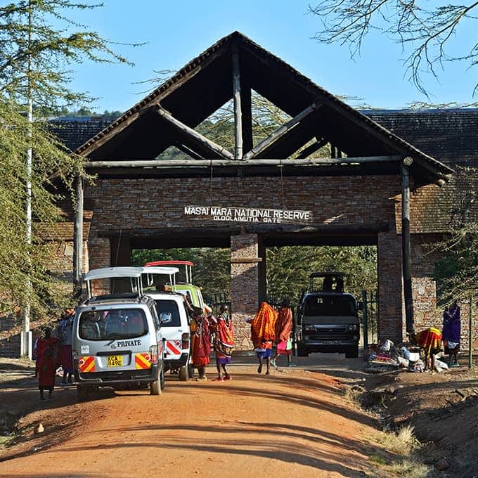 Travelling to Masai Mara in Kenya, access gate